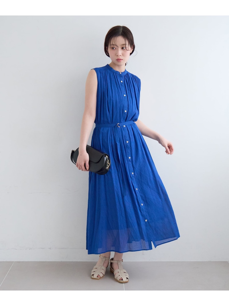 【SALE／10%OFF】シアーボイルノースリーブワンピース le.coeur blanc ルクールブラン ワンピース・ドレス その他のワンピース・ドレス ブラウン ブルー ブラック【RBA_E】【先行予約】*【送料無料】[ Fashion]