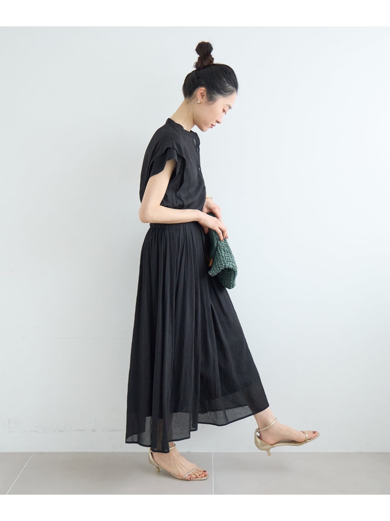 【SALE／10%OFF】シアーボイルフレンチスリーブワンピース le.coeur blanc ルクールブラン ワンピース・ドレス その他のワンピース・ドレス ブラウン ブラック ブルー【RBA_E】【先行予約】*【送料無料】[ Fashion] 10,098円