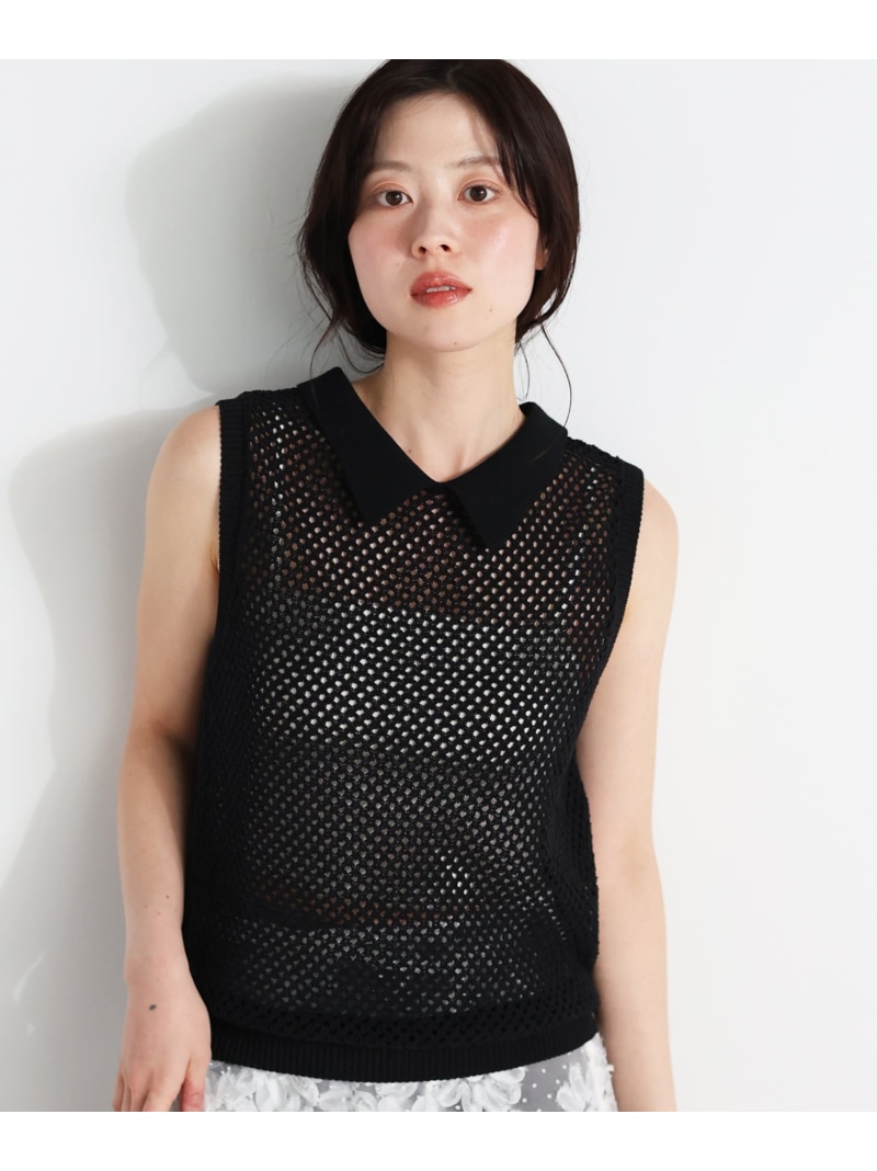 TORRAZZO DONNAテープヤーンニット le.coeur blanc ルクールブラン トップス ニット ブラック ベージュ【送料無料】[ Fashion]