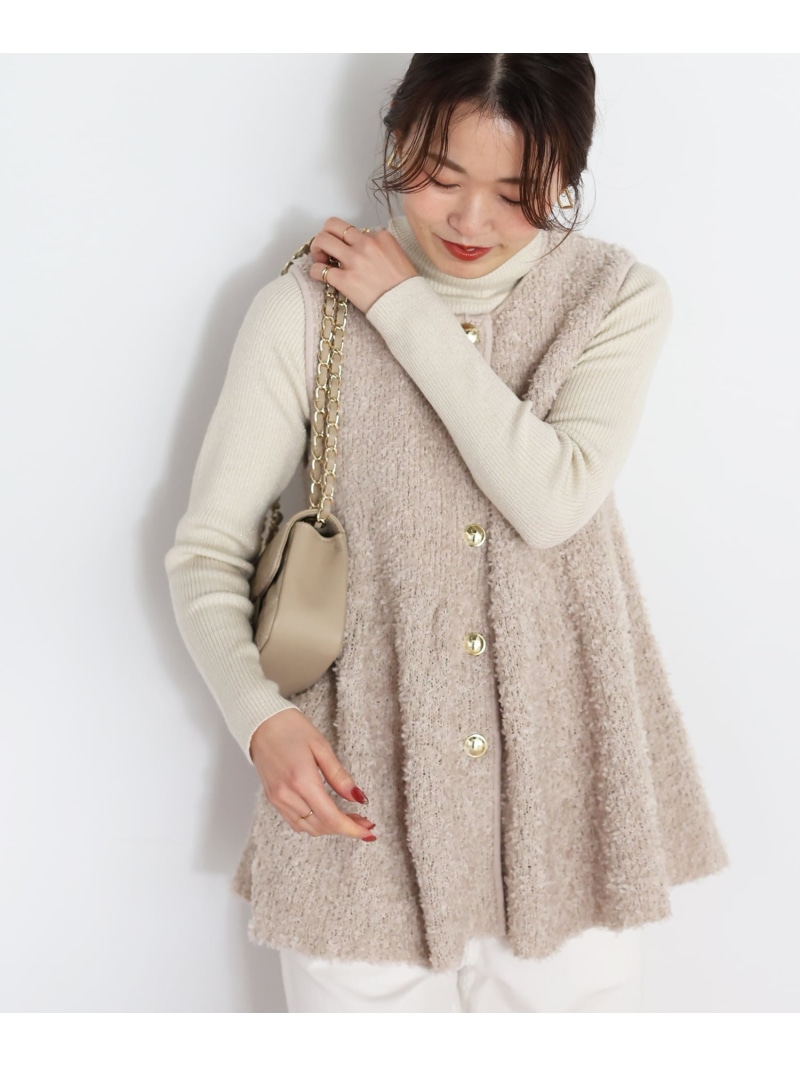 TORRAZZO DONNA別注バタフライヤーンベスト le.coeur blanc ルクールブラン トップス ベスト・ジレ ベージュ ブラック【送料無料】[ Fashion]