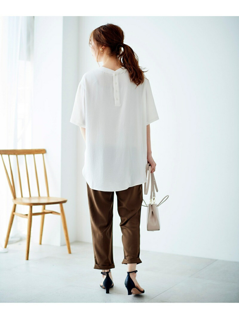 ジョーゼットリブカラーtブラウス Le Coeur Blanc ルクールブラン シャツ ブラウス シャツ ブラウスその他 グリーン ホワイト グレー 送料無料 Rakuten Fashion Rvcconst Com