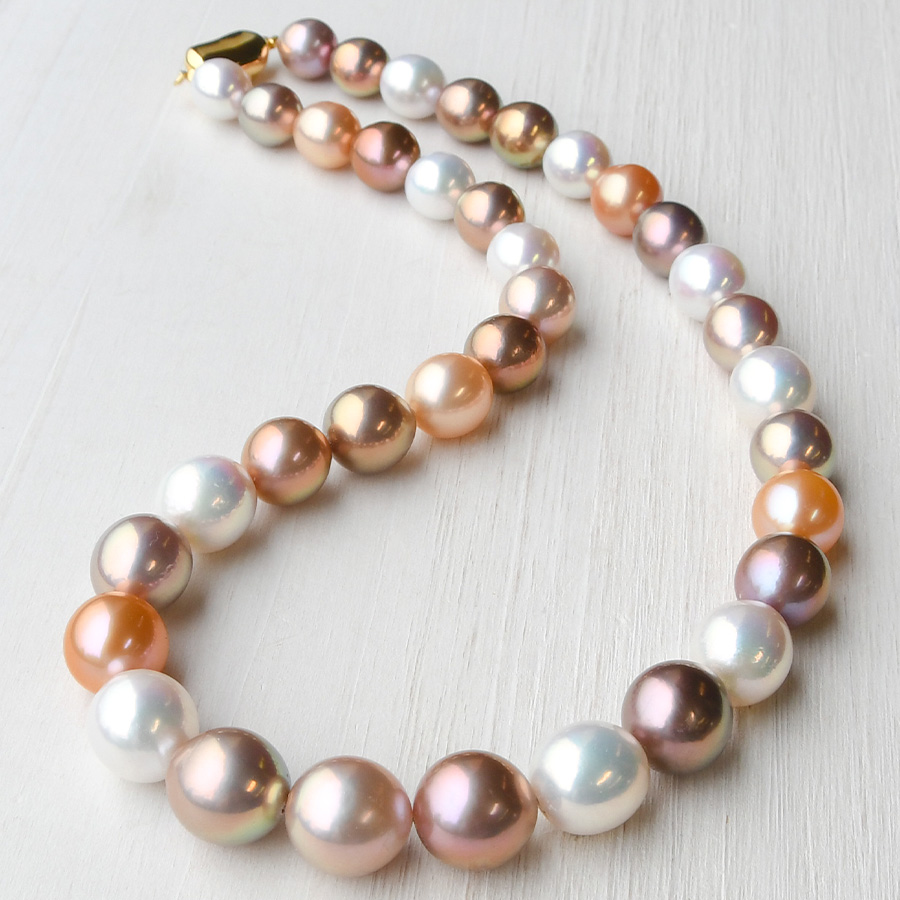 楽天市場】10mm淡水真珠 120cm ラリエット ネックレス てりの美しい 