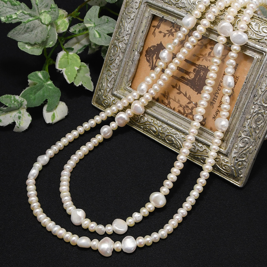 楽天市場】極小 淡水真珠 ケシパール 5連 ネックレス 繊細で華やかな 