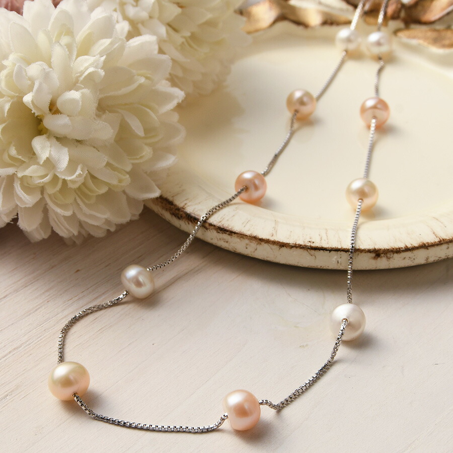 楽天市場】タサキ ネックレス ピンクカラー 淡水真珠 シルバー