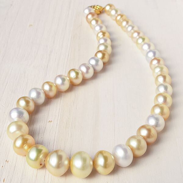 楽天市場】16.9mm ナチュラルマルチカラー 白蝶真珠 ネックレス ほぼ