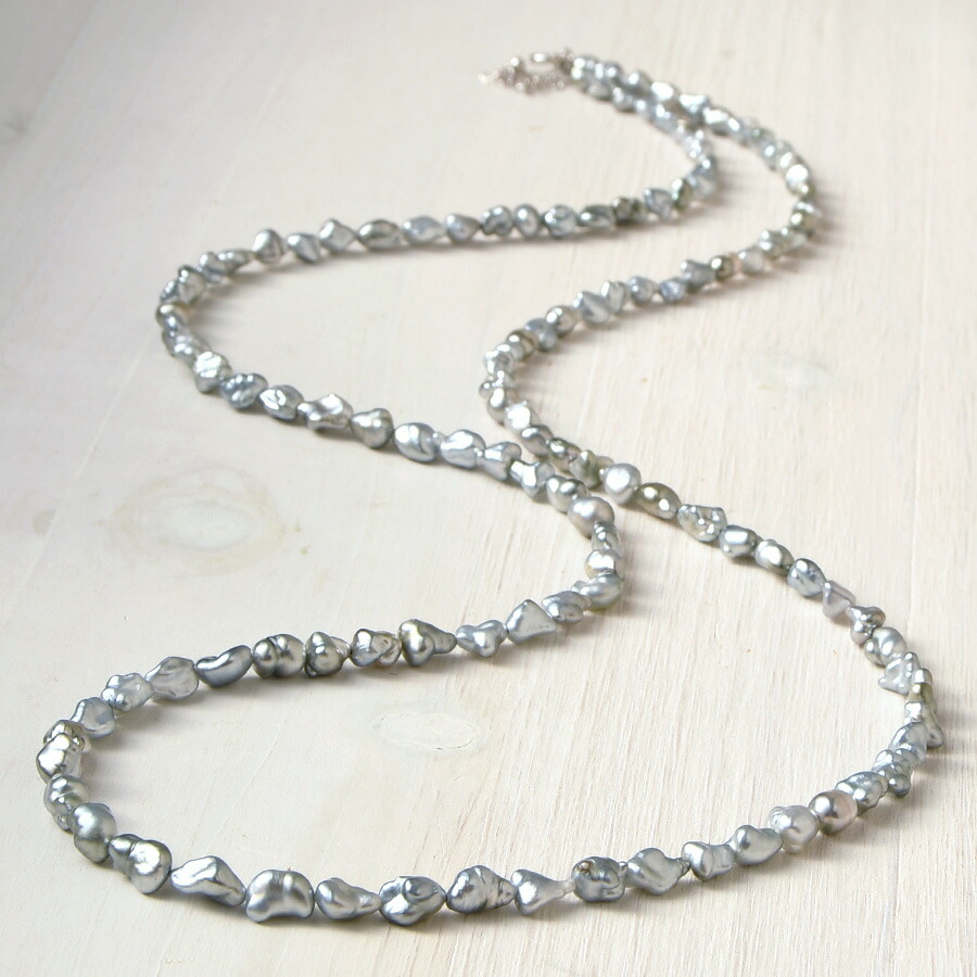 楽天市場】黒蝶 ケシ 真珠 ロングネックレス 気品に満ちたシックな輝き