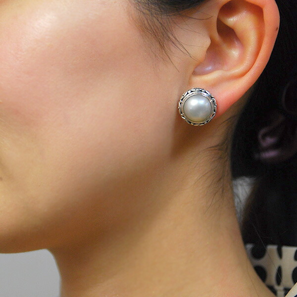 Lecollier Rakuten Global Market 11 Mm Mabe Pearl Earrings In 11 Mm Mabe Pearl Earrings In Antique Chic Feminine Design An Elegant Le
