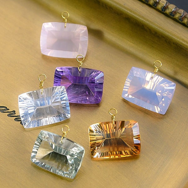 楽天市場】コンケイブカット 天然石 ピアス イヤリング 大粒カラー