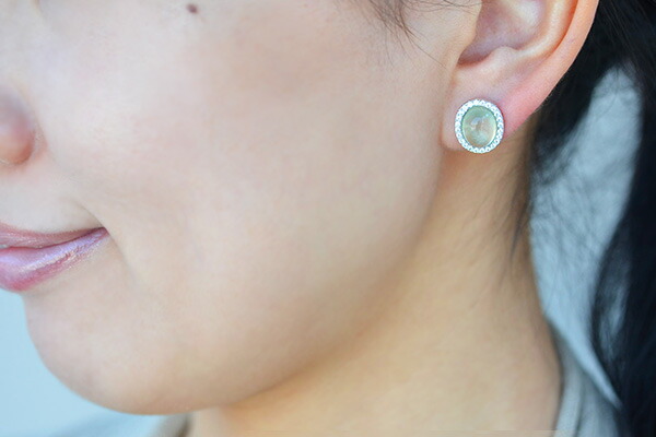 Lecollier Prehnite Earrings Sliding Of Fresh Mu Color Prehnite Earrings Sliding Of Fresh Mu Color