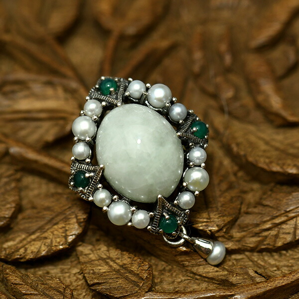 楽天市場】碌山 翡翠 シードパール ブローチペンダント 大粒ヒスイの