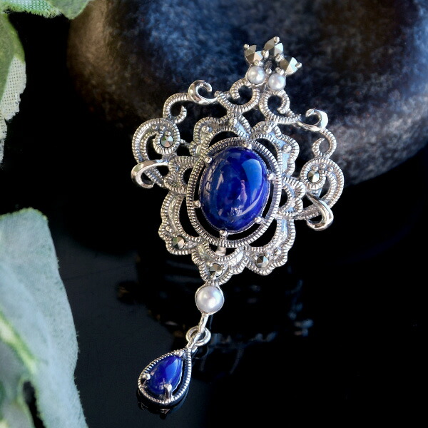 楽天市場】碌山 アメジスト シードパール ブローチペンダント 大粒