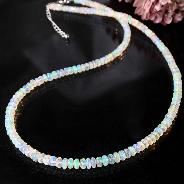 楽天市場】エチオピアンオパール ネックレス プルプルのオパールに