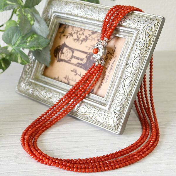 赤珊瑚　9連ロングネックレス 楽天市場】地中海 赤珊瑚 5連 ネックレス 鮮やかな赤がピリッと効く 胡