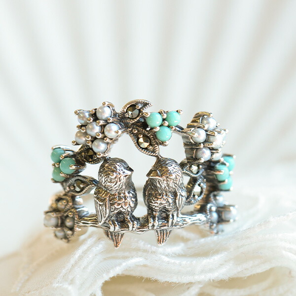 楽天市場】碌山 ターコイズ シードパール リング 上品華やかに着ける