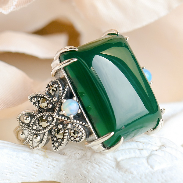 [未使用品] 碌山 リング カーネリアン シードパール マルカジット16.5号 204r0663-1.jpg