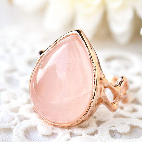 楽天市場】ローズクォーツ リング うるんとみずみずしい大粒ピンク