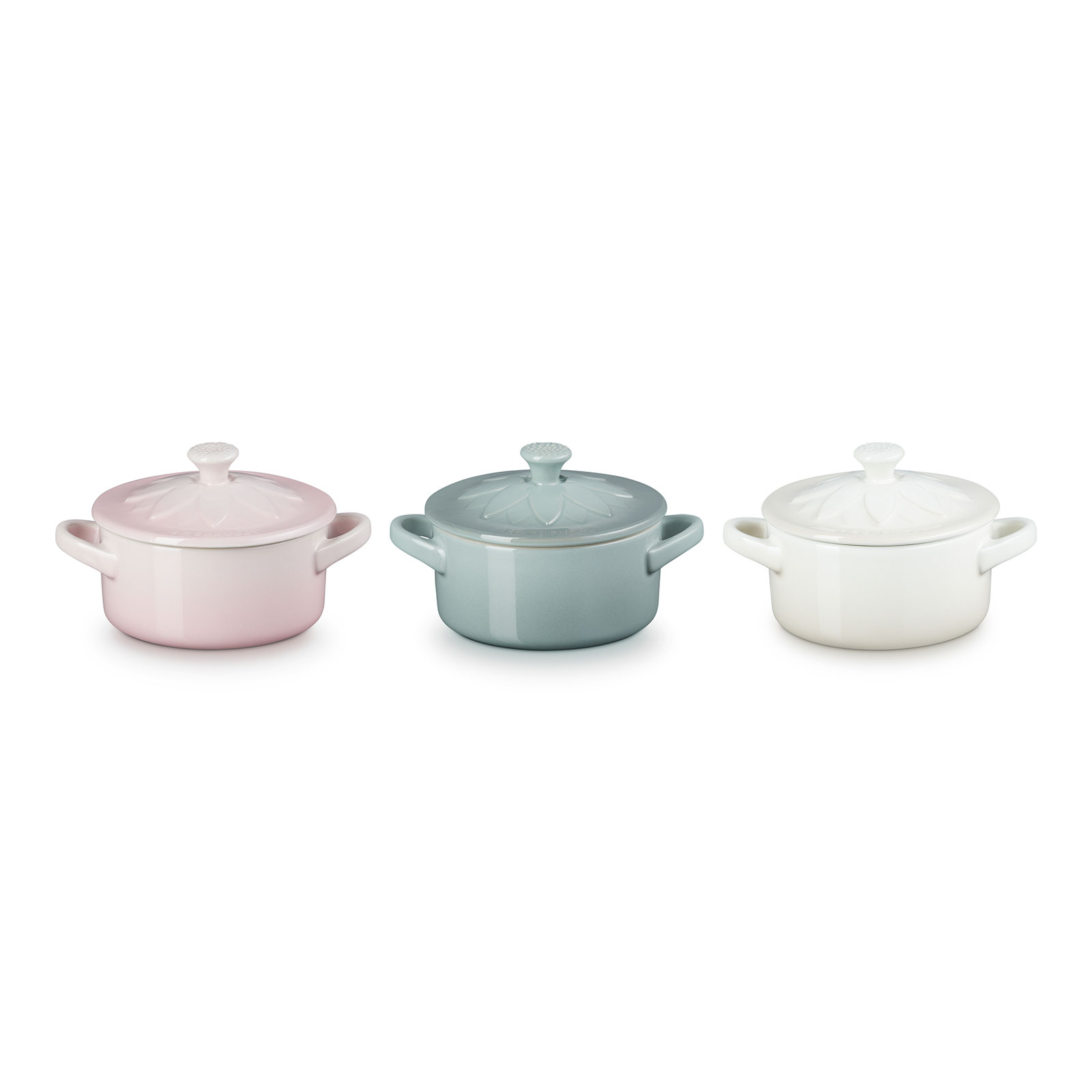 値下げLE CREUSET ルクルーゼサンフラワーレリーフミニココット3個セット 89210101059303_02.jpg?thum=166