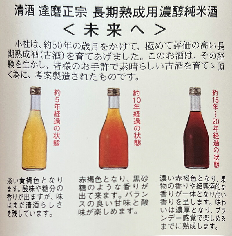 市場 日本酒 白木恒助商店 長期熟成用濃醇清酒 達磨正宗 ダルマ正宗 岐阜の地酒 未来へ2022 保管して熟成酒 660ml 化粧箱入 岐阜