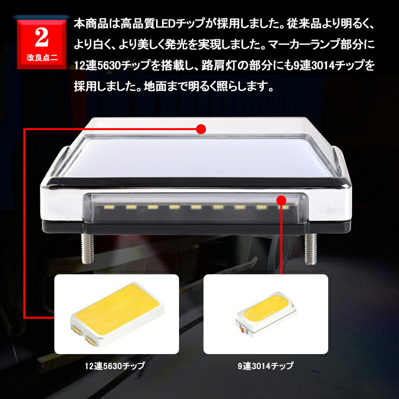 本物保証】 10個セット LED トラック 6連 24V専用 サイドマーカー レッド 車外アクセサリー