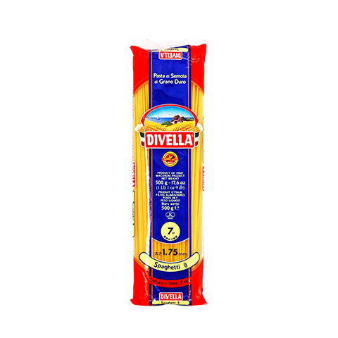 ディヴェッラ DIVELLA No.8 スパゲッティ 1.75mm 500g 24袋 1ケース 包装不可 他商品と同梱不可画像