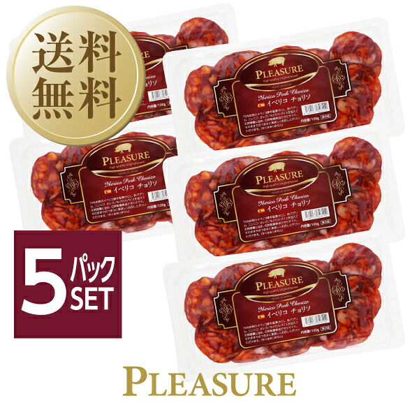 【送料無料】【クール代込】 スペイン産 サラミ イベリコ チョリソ 100g 5パックセット 包装 他商品と同梱
