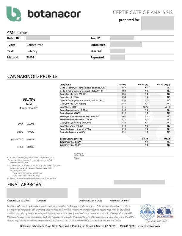 CBN パウダー 3g CBN 99% アイソレート3000mg CBD Skew スキュー 高