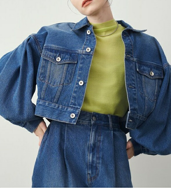 超人気の ELENDEEK エレンディーク VOLUME SLEEVE DENIM JK デニム