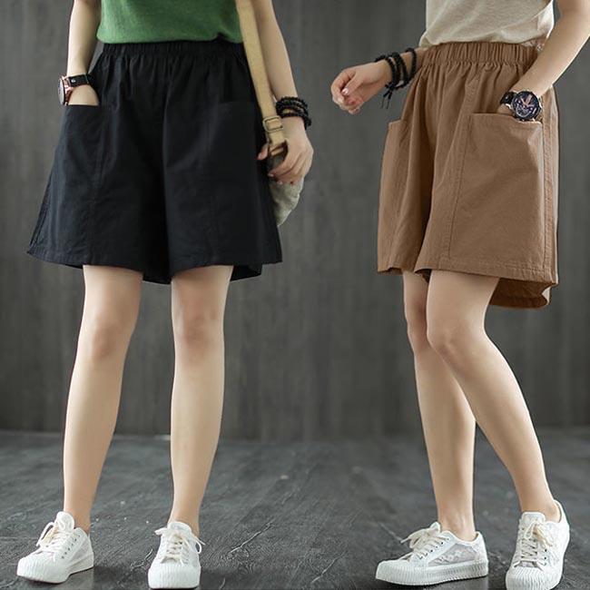 GUESS★LADY'S_ベーシック 4分丈ハーフパンツ_3色♪ ハイウエストワンタックハーフパンツ ショートパンツ 大人[品番