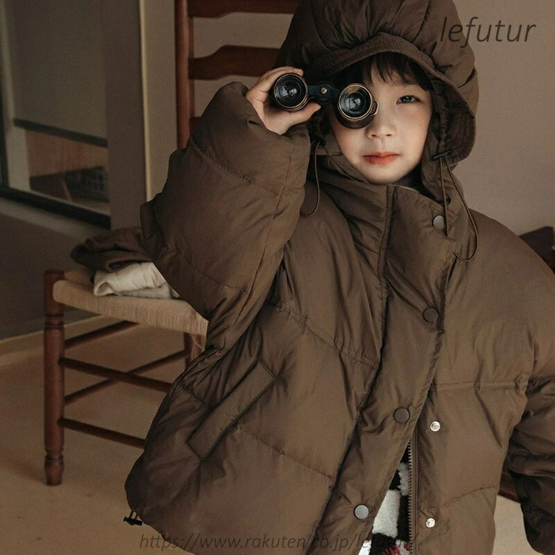【送料無料】ダウンジャケットコート キッズ 冬服 女の子 男の子 トレンチコート 子供服 コート フード付き ジュニア 91%-95%ダウンジャケット パーカー ジャンパー トップス