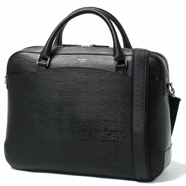 ペッレモルビダ PELLE MORBIDA 【干場 義雅 監修】 Capitano - キャピターノ 波形型押し レザー キャリースルー付き 3Way ブリーフバッグ (1ルーム) ブラック【送料無料】 ca201-black 100