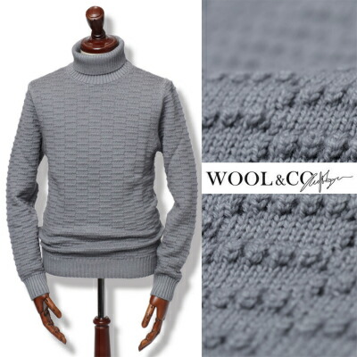 正規取扱店 Wool Co 返品不可 100 Wo0016 Gy グレー ニット タートルネック ウール ウールアンドコー Wo0016 Viecovisa Com