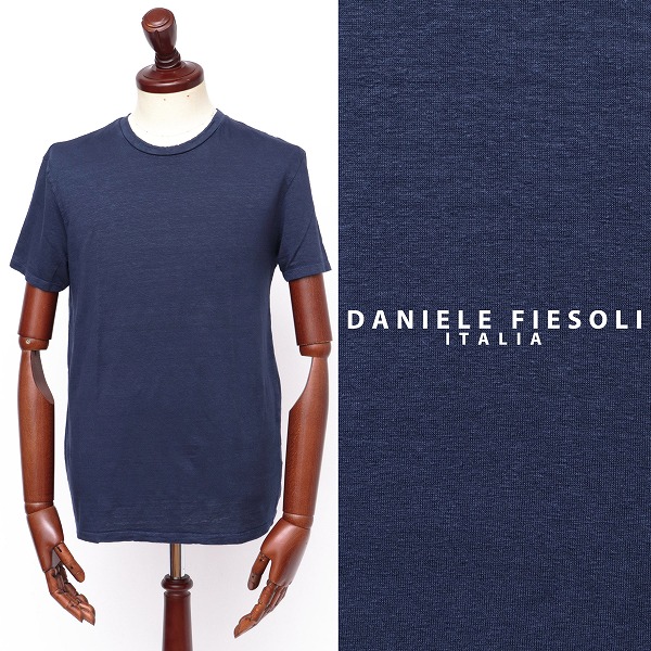 【楽天市場】ダニエルフィエゾーリ DANIELE FIESOLI リネン 半袖 ニット カットソー ブルー df7320-bu 100：Legare