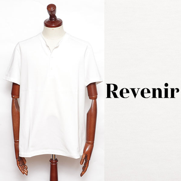 【40%OFF】リブニール Revenir スビンギザコットン ヘンリーのど首 半袖 カットソー 白いこと int003-w 【返品不可】100
