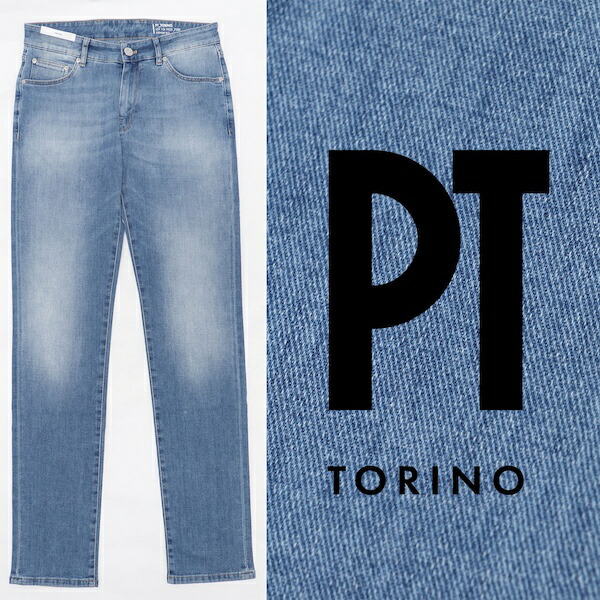 【30%OFF】ピーティートリノ PT TORINO SWING / SUPERSLIM FIT ライトオンス コットン ポリエステル ストレッチ ウォッシュド デニムパンツ ライトインディゴ swingca43-lind 【返品不可】100