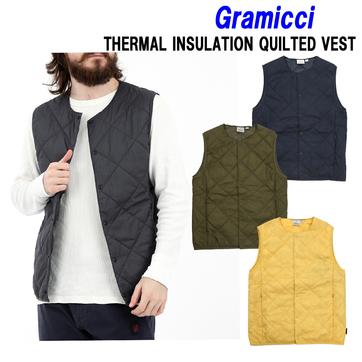 ★５０％オフセール★グラミチ サーマルインサレーションキルテッドベスト\u003cBR\u003eGRAMICCI THERMAL INSULATION QUILTED VEST\u003cBR\u003eG5FU-J032【日本代わりになる店商いもの】「2025年秋冬ひな形」大きさ取り替えっこ片道貨物輸送無料！グラミチ キルテッドベスト