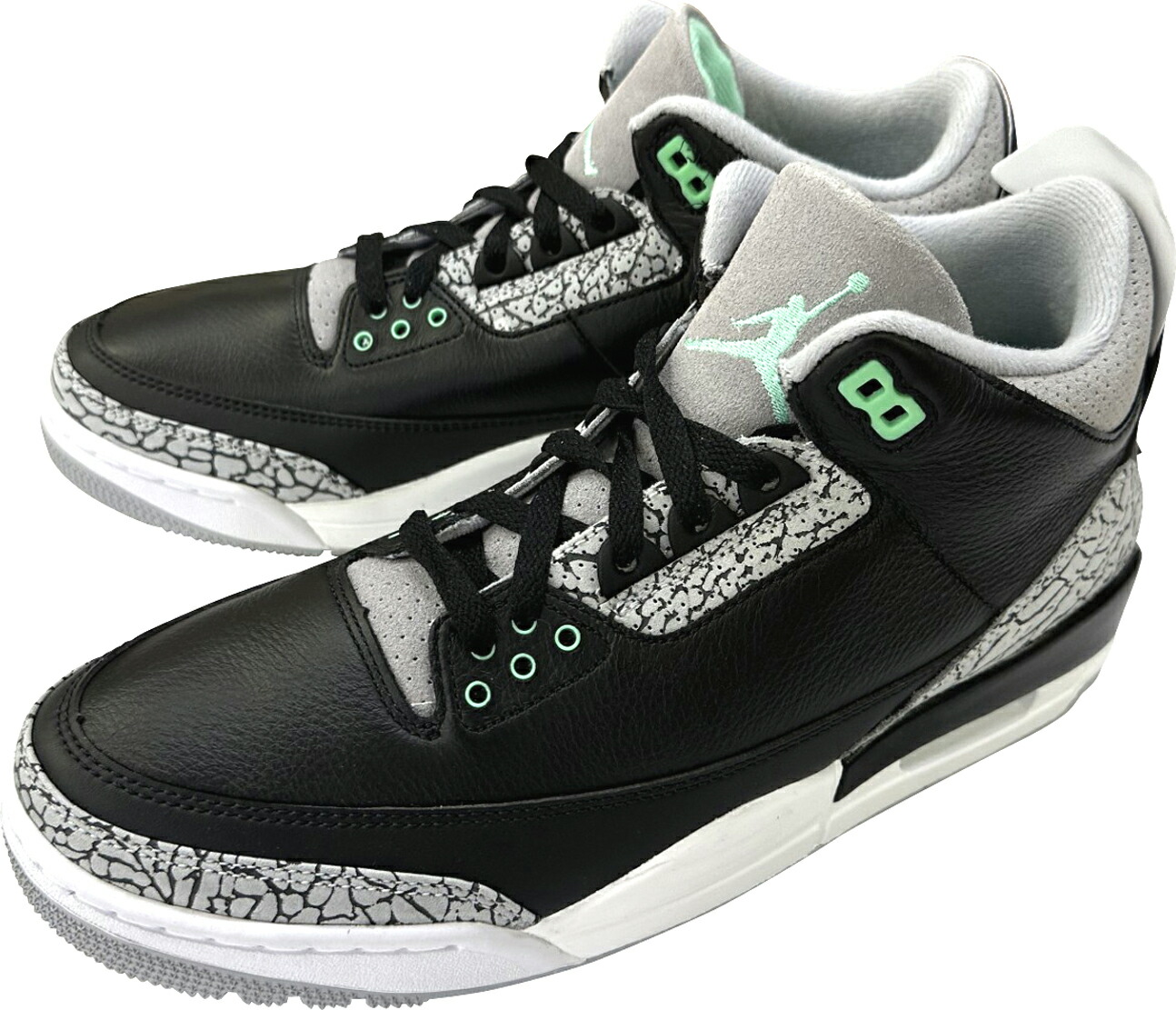 楽天市場】NIKE AIR JORDAN 3 RETRO black/green glow-wolf grey