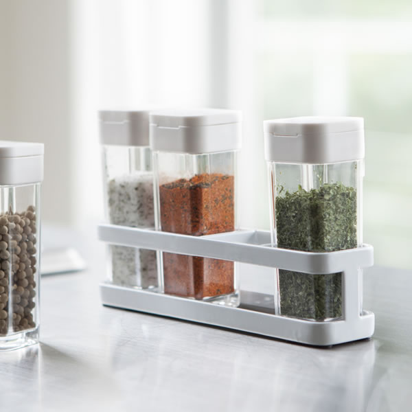 楽天市場 スパイスボトル4本 ラックセット 調味料入れ Tower 山崎実業 スパイス Yamazaki 容器 収納 セット キッチン おしゃれ スパイスラック デザイン文具 Leilo レイロ