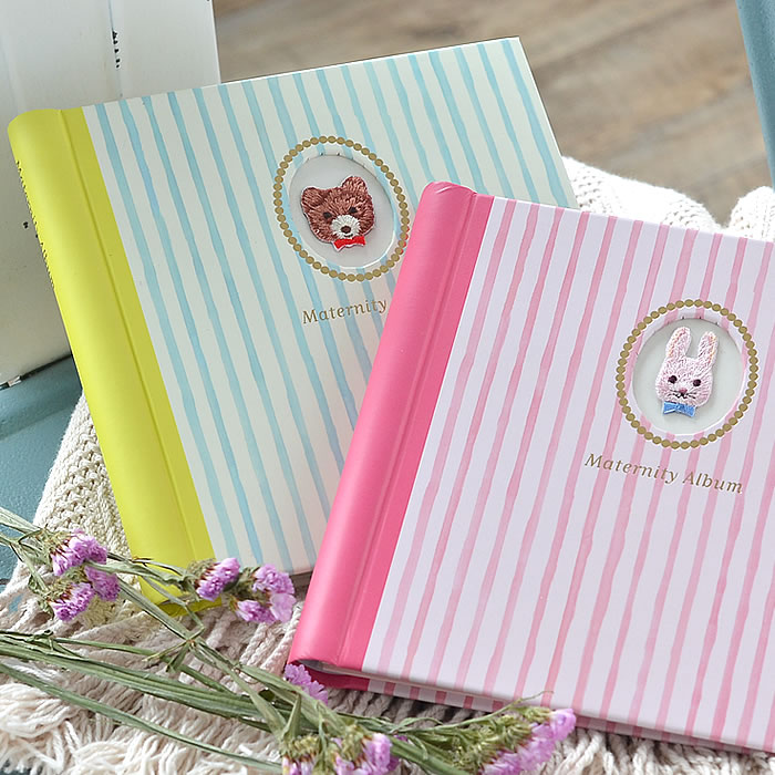 楽天市場】マタニティアルバム アニマル刺繍 エコー写真 超音波 ベビー