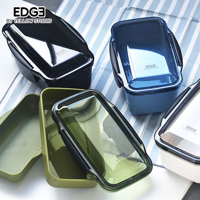 楽天市場 お弁当箱 男子 Edge エッジ ドーム2段ランチボックス ドーム型 メンズ 男子 男性 大容量 おしゃれ レンジ対応 食洗機対応 日本製 国産 イエロースタジオ 学生 大人 かっこいい デザイン文具 Leilo レイロ