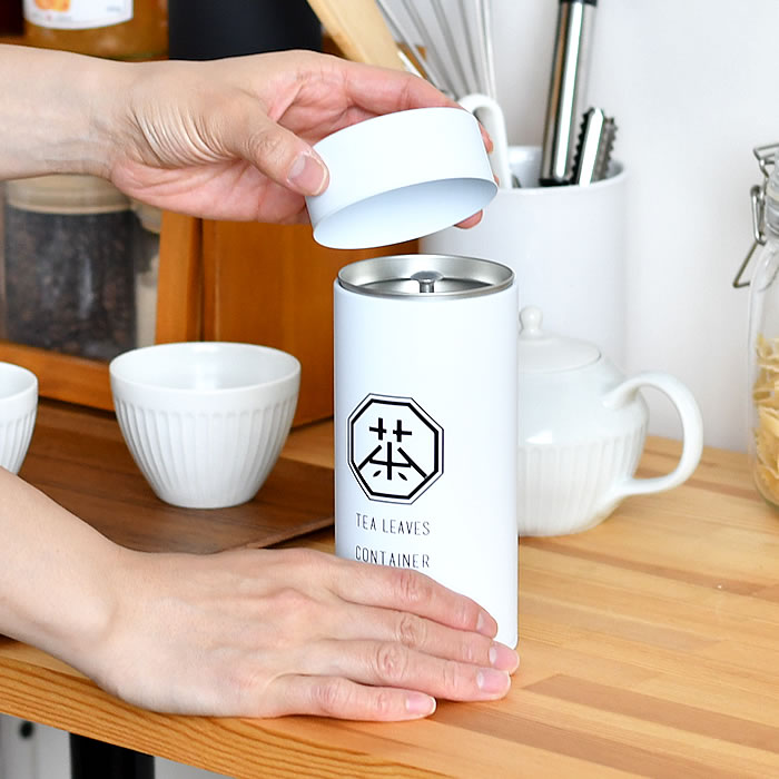 市場 ロクサン インテリア 日本茶 ホワイト 日本製 おしゃれ 茶 茶筒 かわいい キッチン 缶 63