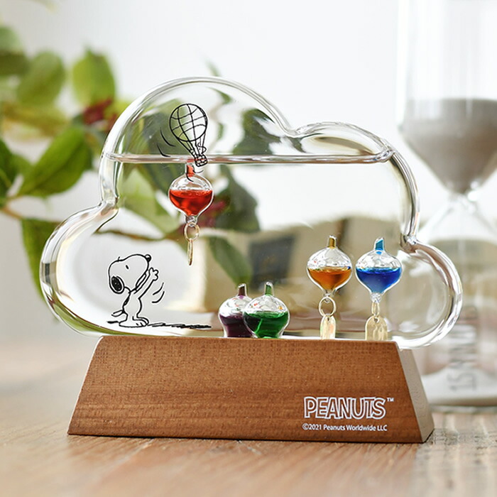 楽天市場】スヌーピー ガラスフロート 温度計 クラウド ガリレオ温度計