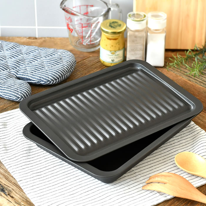 グリルプレートグリルdeクックワイドオーブンパングリルパン蓋ダッチオーブン料理トレーフッ素加工便利トースト魚焼き器日本製調理器具時短調理キッチン用品フタ付きオーブントースタースチール燕三条