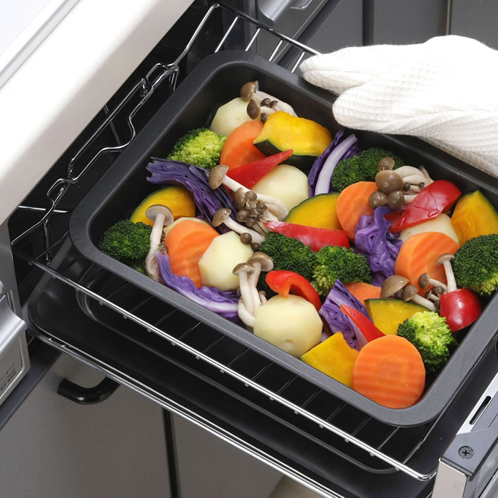 グリルプレートグリルdeクックワイドオーブンパングリルパン蓋ダッチオーブン料理トレーフッ素加工便利トースト魚焼き器日本製調理器具時短調理キッチン用品フタ付きオーブントースタースチール燕三条