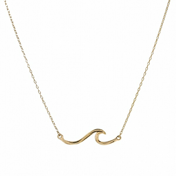 【正規品】Maxi マキシ ハワイアンジュエリー ネックレス 波 ウェーブ ネックレスWave Necklace Nalu 14K YG 14金 ゴールド イエローゴールド プレゼント ラッピング 送料無料 レディースシンプル レイピカケ 【商品コード：5201-000-0】