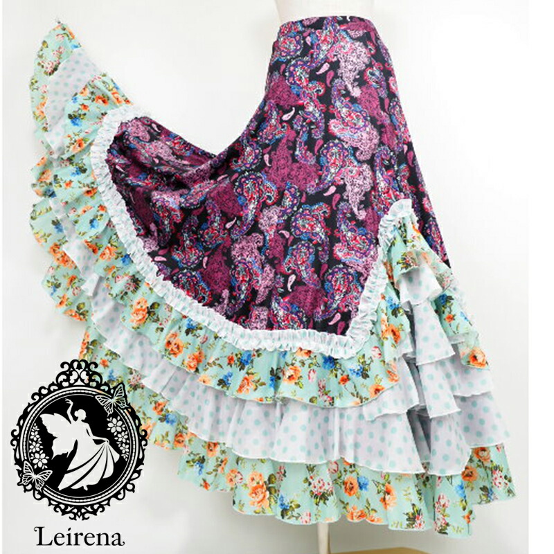 フラメンコ　巻きスカート　ファルダ　新品　フラメンコ衣装　Leirena 楽天市場】フラメンコ衣装 フラメンコファルダ フラメンコ