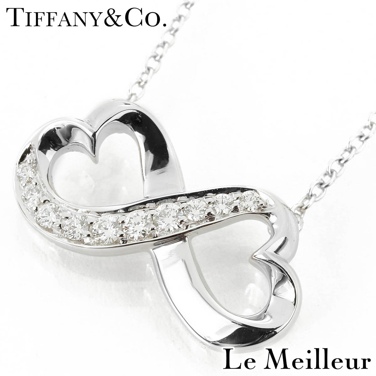 TIFFANY&Co. ティファニー パロマ・ピカソ ダイヤモンド ホワイトゴールド K18WG ダブルラビングハート ネックレス 【中古】【新品仕上げ済】|Le meilleur(ルメイユ)
