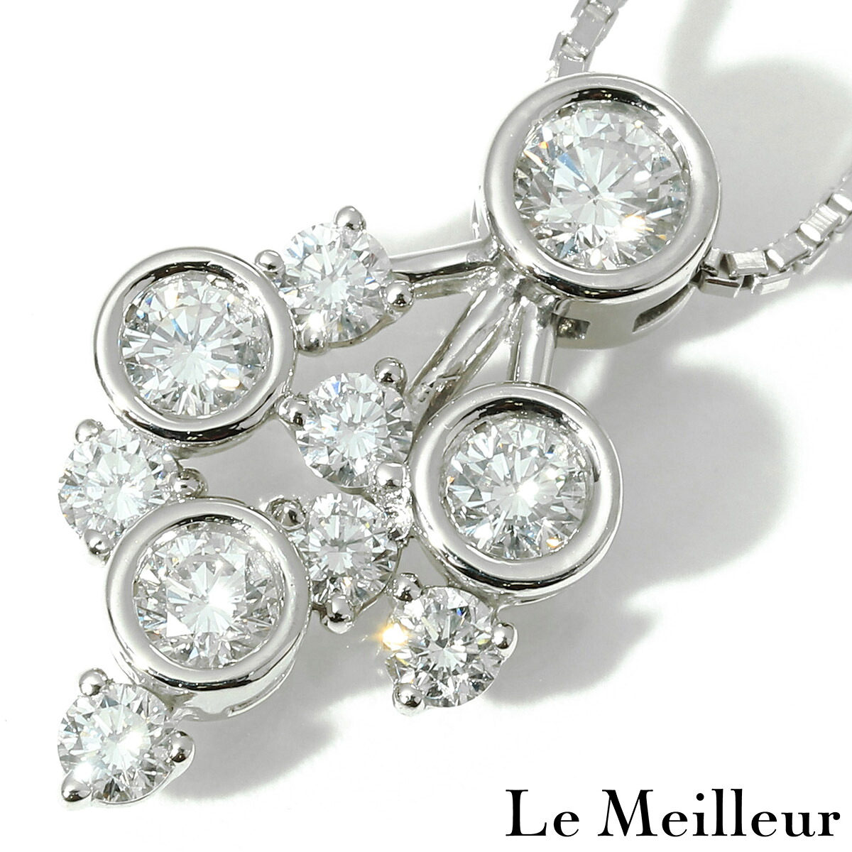 BLUE RIVER ブルーリバー ダイヤモンド 0.52ct プラチナ Pt900 ペンダントネックレス 【中古】【新品仕上げ済】|Le meilleur(ルメイユ)