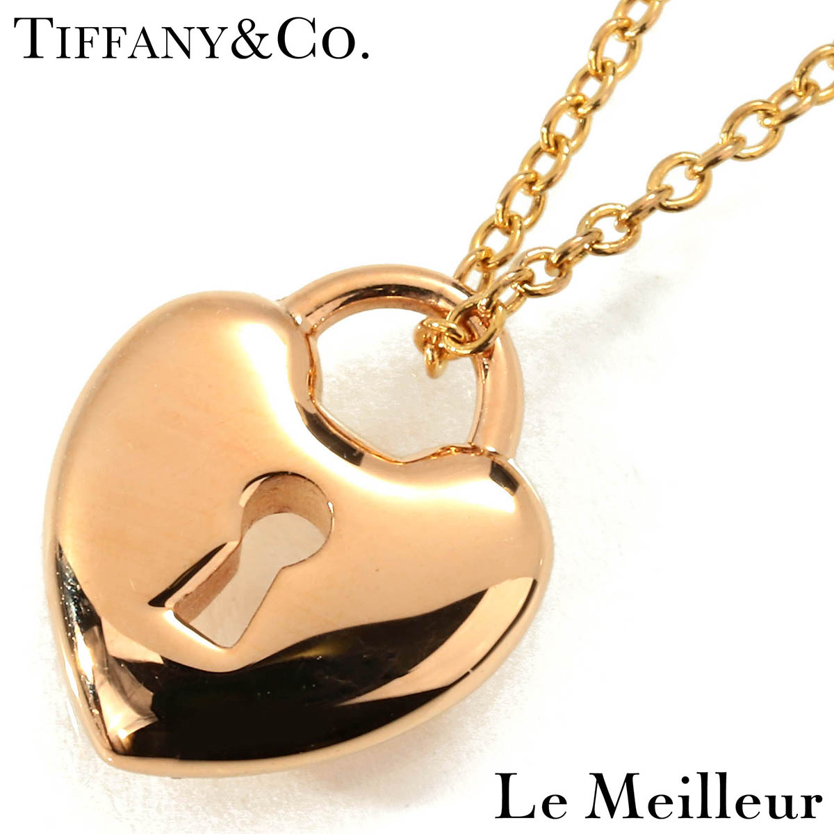 TIFFANY&Co. ティファニー イエローゴールド K18YG ハートロックペンダントネックレス 【中古】【新品仕上げ済】|Le meilleur(ルメイユ)