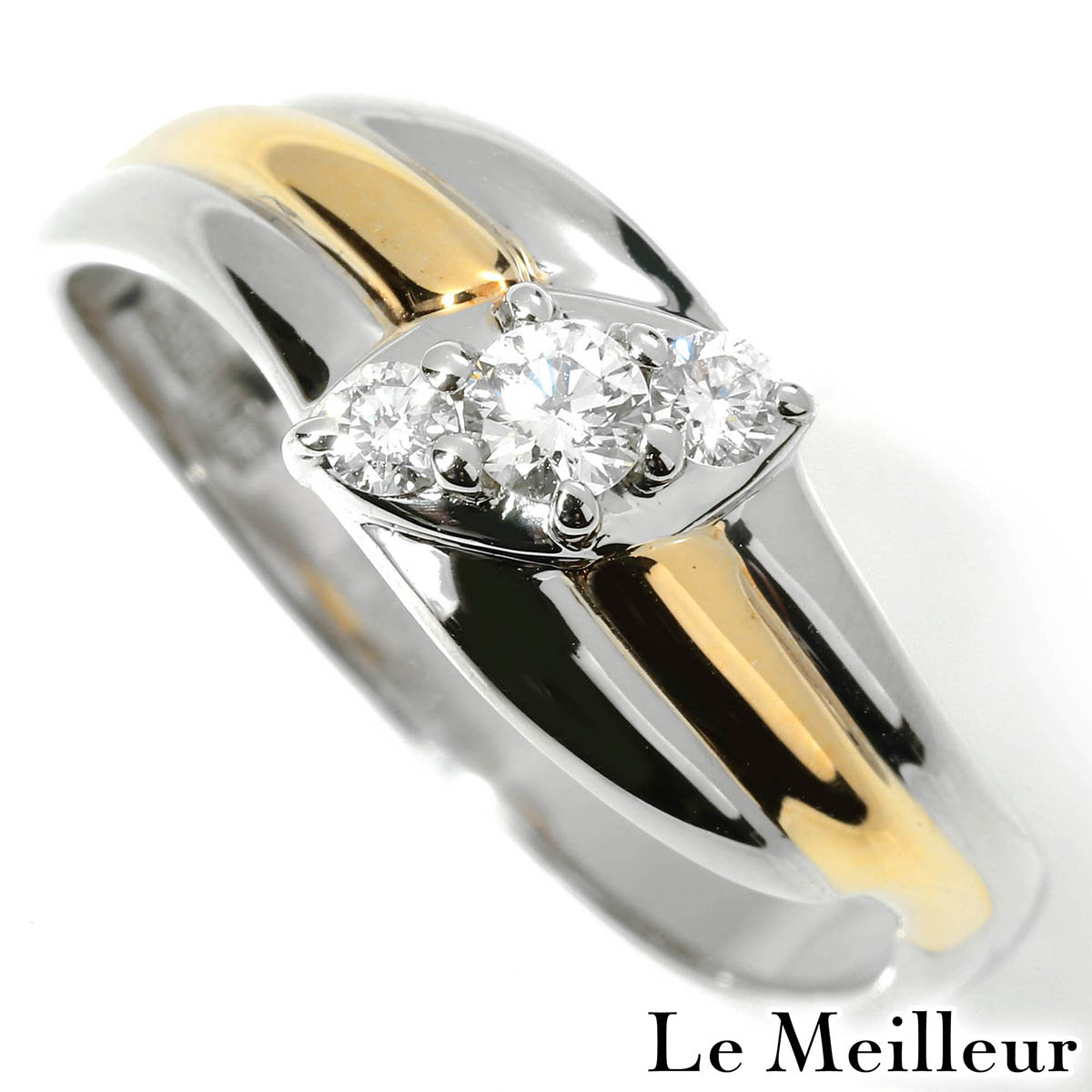 ダイヤモンド プラチナ Pt900 コンビネーションリング 14号 指輪【中古】【新品仕上げ済】｜Le meilleur（ルメイユ） 105,600円