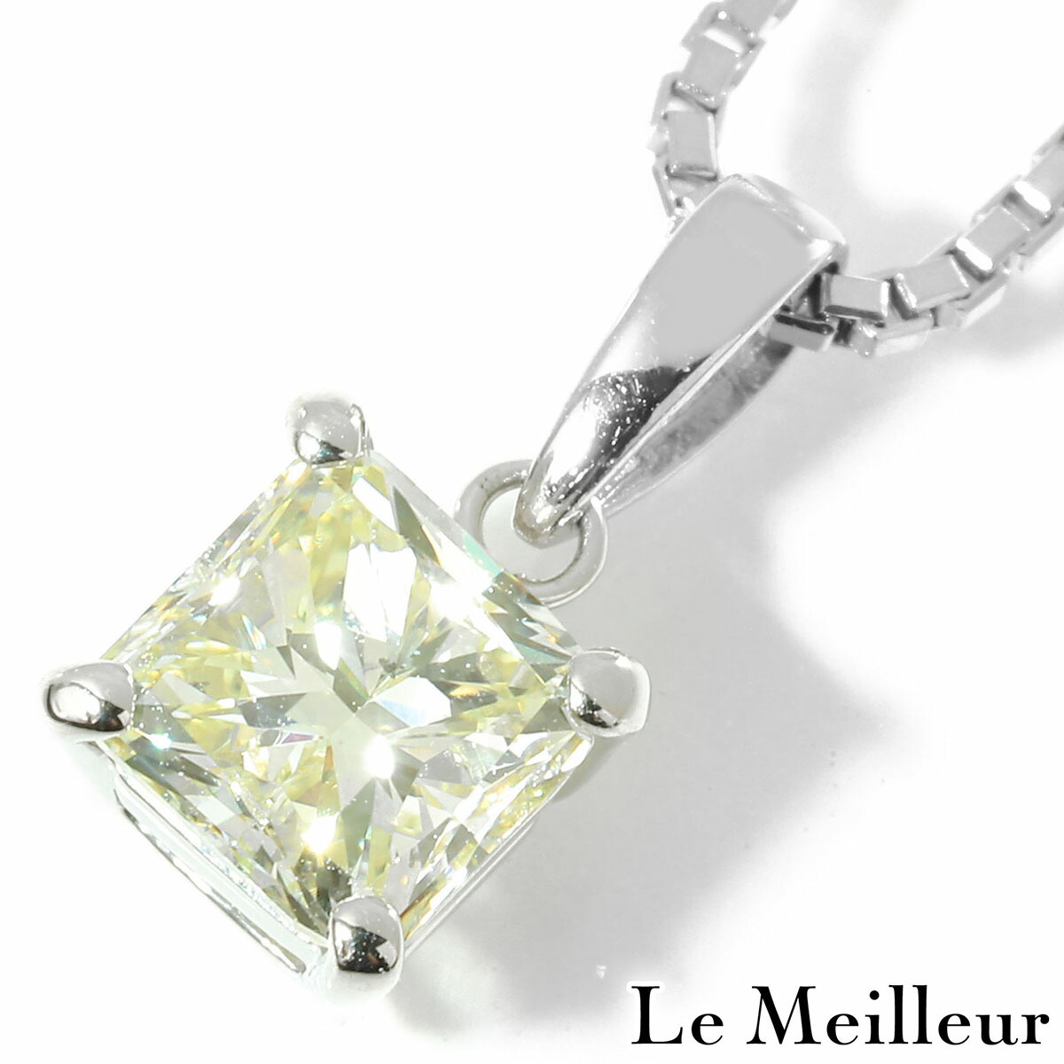ダイヤモンド 1.008ct プラチナ Pt900 イエローダイヤペンダントネックレス 【中古】【新品仕上げ済】|Le meilleur(ルメイユ)
